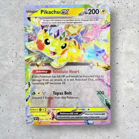 Pikachu ex 057/191 Sv08: Surging Sparks Holo - Picture 1 of 6